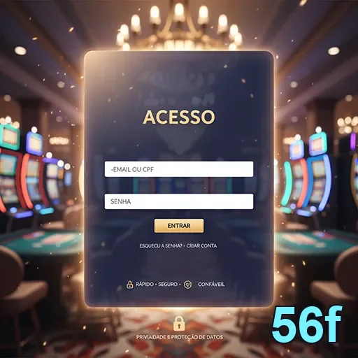 Tela de acesso à conta do site 56f com campos para login.