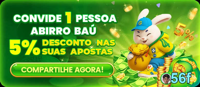 Imagem da promoção de 5% de desconto na 56f para apostas.