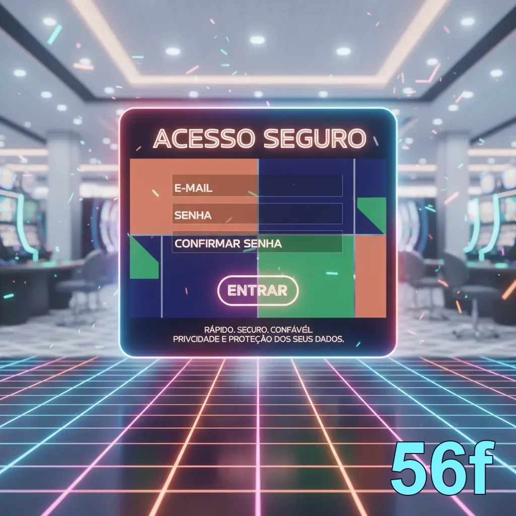 Tela de acesso seguro do site 56f para jogos de slot.