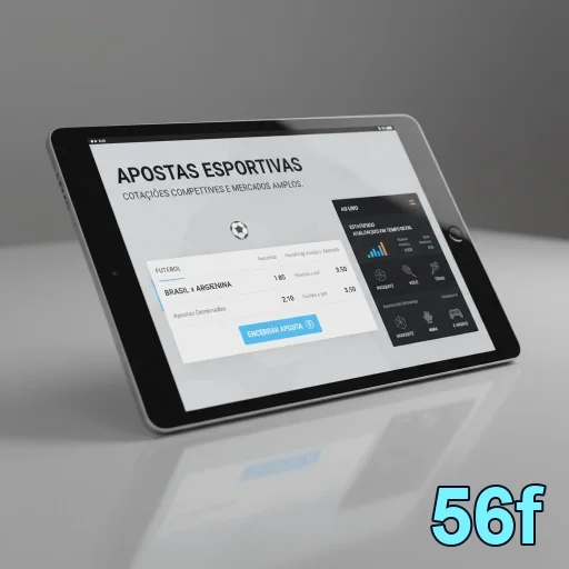 Interface da plataforma 56f com apostas esportivas disponíveis.
