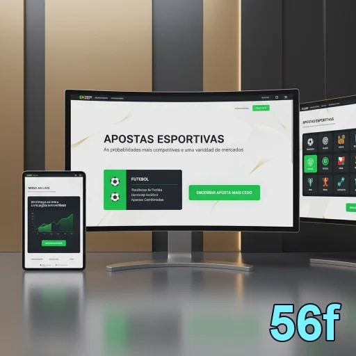 Tela do site 56f mostrando apostas esportivas em dispositivos.