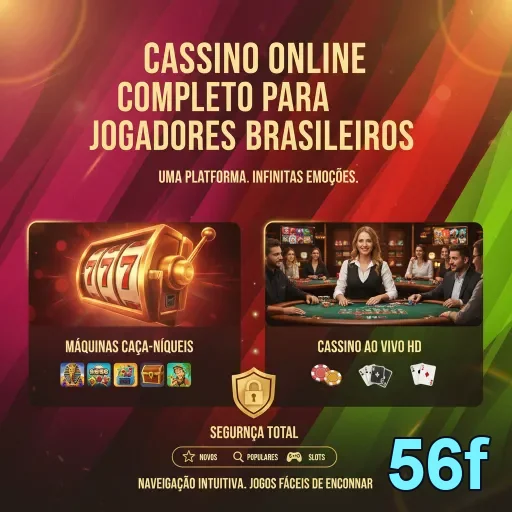 Imagem do cassino online da 56f com caça-níqueis e cassino ao vivo.