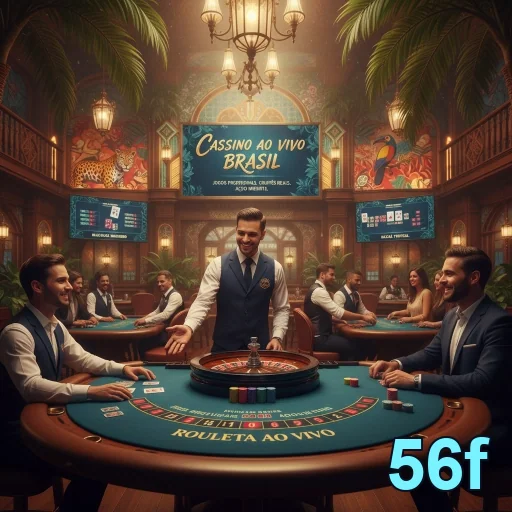 Jogadores em mesa de roleta ao vivo na 56f com dealer.