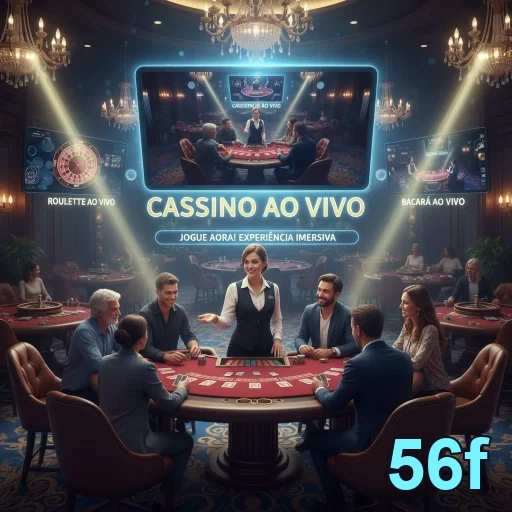 Jogadores interagem em um cassino ao vivo na 56f.