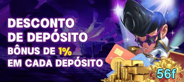 Imagem de promoção de 1% de desconto em depósitos no 56f.