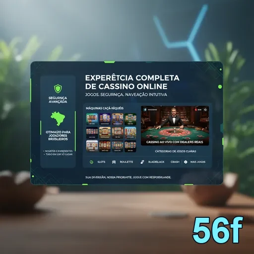 Tela da 56f mostrando jogos de slot e promoções VIP.