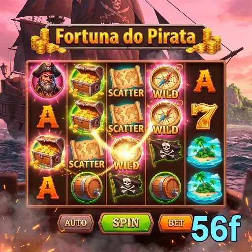 Tela do jogo Fortuna do Pirata na plataforma 56f.